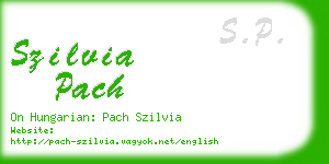 szilvia pach business card